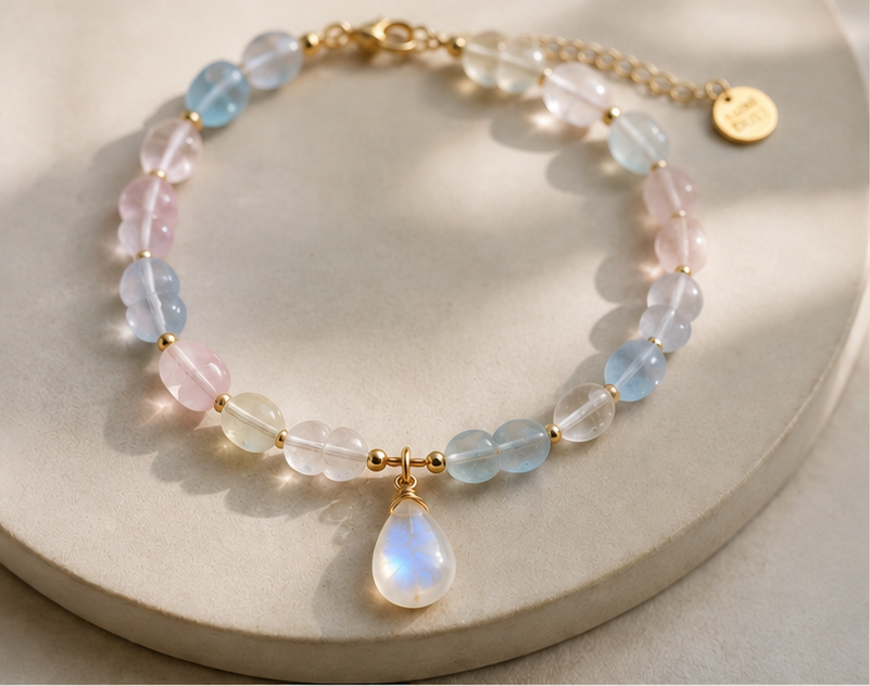 Moonstone Drop handmade bracelet